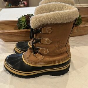 Sorel men’s Caribou Boot snow winter waterproof boots‎ wool liner size 8 EUC